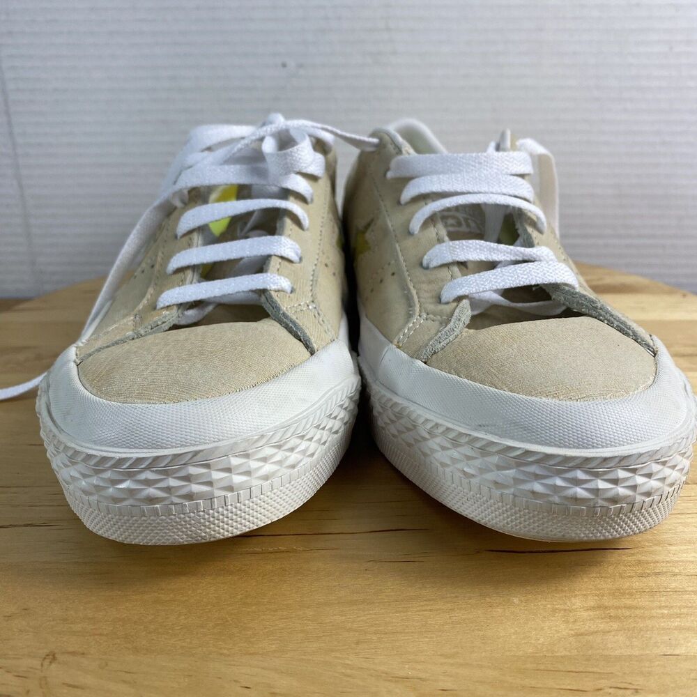 Converse One Star Ox Leather Bitter Lemon White Low Top Sneakers Men 6 Women 7.5 - Picture 9 of 11